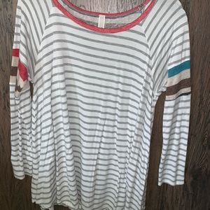 Boutique gray and white stripes